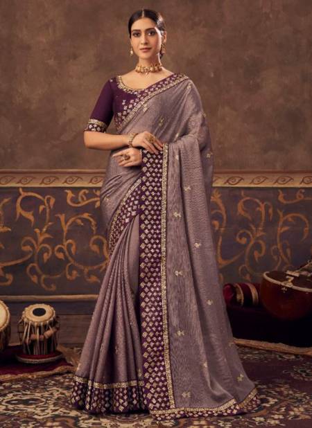 Light Purple Colour Nihaara Kavira New Latest Designer Ethnic Wear Chiffon Saree Collection 4807